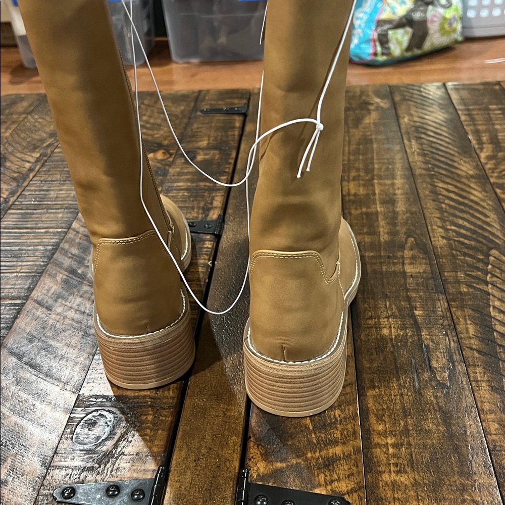 Tan Mid-Calf Boots - Picture 9 of 9